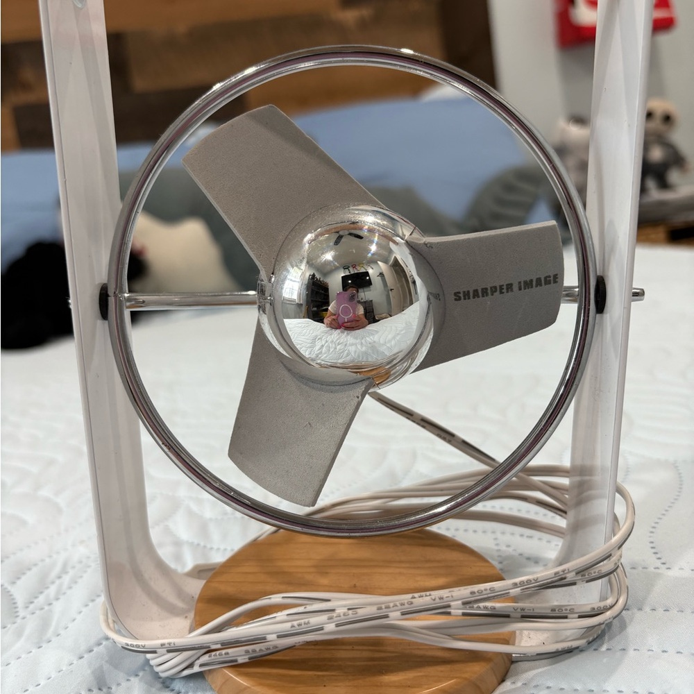 Sharper Image Silver Desk Fan